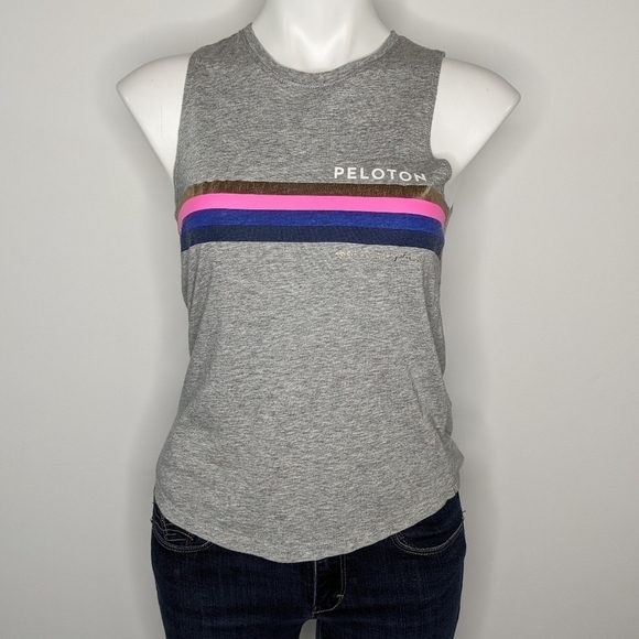 Spiritual Gangster Tops - ✨3/$15 Spiritual Gangster Peloton grey striped workout tank top S